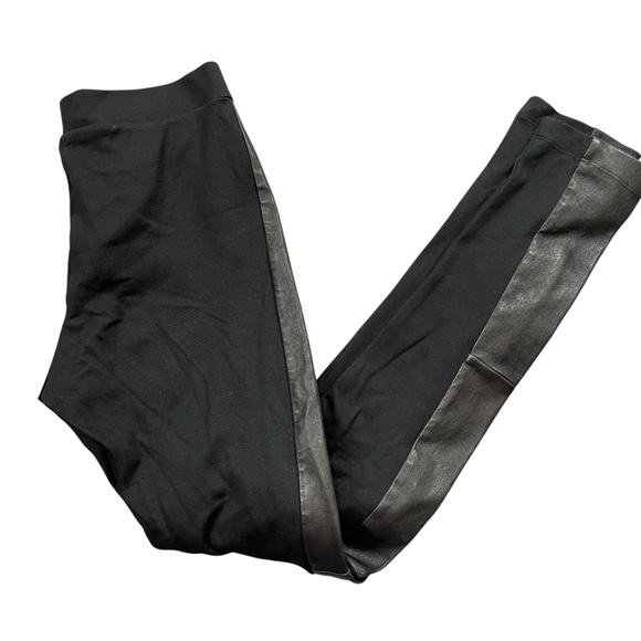 Alice + Olivia Pants - Alice & Olivia 6 Black Leggings Lambs Leather Sides Zipper Closure